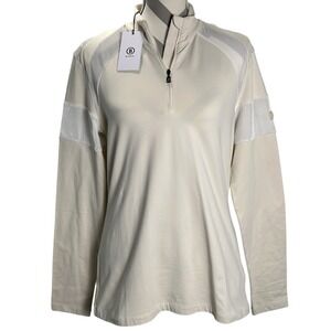 NEW Bogner Marika 1/4 Zip Ski Pullover Sweatshirt Ivory White Women's 12 Large‎